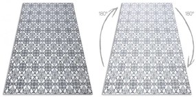 Koberec ARGENT - W4949 Kvety biely / sivý