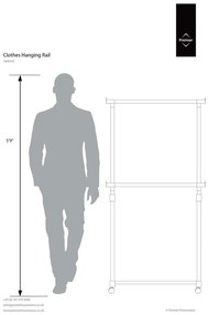 Kovový teleskopický/pojazdný stojan na oblečenie v striebornej farbe – Premier Housewares