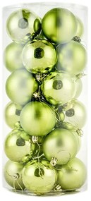 DECOLED Plastové gule, d.6 cm, zelené, 12 x lesklé, 12 x matné
