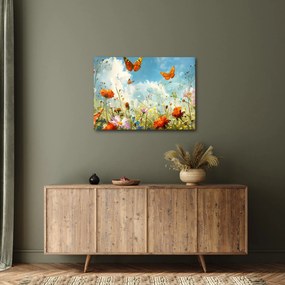 Obraz - Motýle na letnej lúke (70x50 cm)