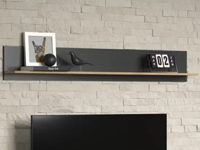 Nástenná polica Esteban 167 cm, antracit/dub evoke%