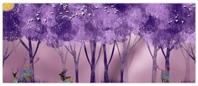 Obraz - Jelene v magickom lese (120x50 cm)