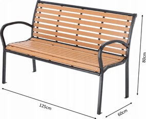 Garden Line ZÁHRADNÁ LAVICA 125 x 60 x 80 CM HNEDÁ *0865