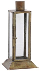 Mosadzný antik kovový svietnik na úzku sviečku Forei - 6*6*16cm