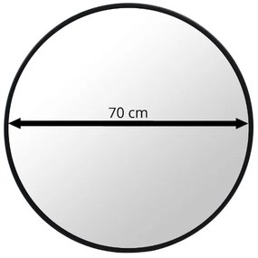 TRENDIE Zrkadlo 70 cm s čiernym rámom