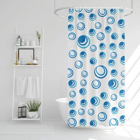 Záves do sprchy - modrý - biely vzor - 183 x 183 cm