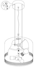 Eglo 99274 - Luster na lanku ESTEPERRA 3xE27/40W/230V