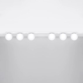 Stropné svietidlo Yoli, 6x biele sklenené tienidlo, w