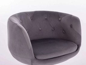 LuxuryForm DESIGN Kreslo MONTANA VELUR na striebornom tanieri - šedé