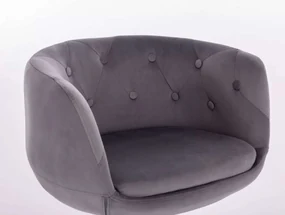 LuxuryForm DESIGN Kreslo MONTANA VELUR na striebornom tanieri - šedé