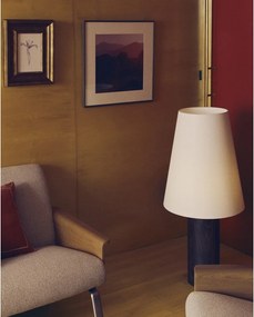 Biela/v tmavo prírodnej farbe stojacia lampa s textilným tienidlom (výška 110 cm) Marga – Kave Home