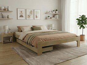 Posteľ Ada 160 x 200 cm, borovica Rošt: S latkovým roštom, Matrac: Matrac DELUXE 10 cm