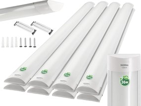 Sada 8 LED svietidiel do garáže a dielne na prisadenú stropnú montáž 36W 120cm