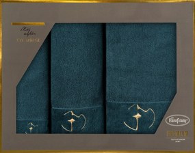 FROTÉ UTERÁK EVA MINGE GAJA SADA 1KS 30X50 CM, 1KS 50X90 CM, 1KS 70X140 CM TMAVOZELENÁ