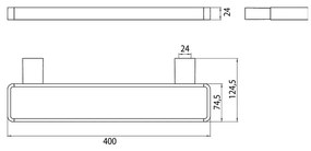 Emco Loft - Nástenný držiak 400 mm, chróm 056600140