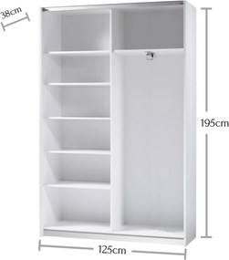 Šatníková skriňa Fast, biela