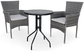 Balkónový set Nina + 2x ratanové kreslo Bali PREMIUM
