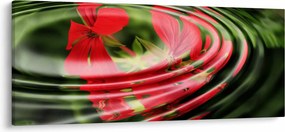 Abstraktný obraz - kvety vo vlnách (120x50 cm)
