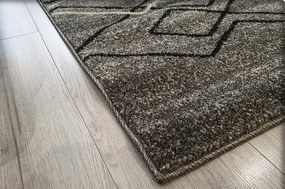 HU Sivý moderný koberec Rio 166-D.Grey-D.Grey s geometrickým vzorom Rozmer: 200x290 cm