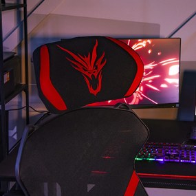 JAKS Herná stolička čierno červená látka Maximo