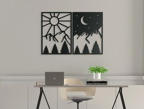 drevko Viacdielny obraz Deň a Noc Rozmer obrazu: 30,5 x 44,5 cm, Farba dekorácie: Čierna