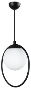Čierne kovové závesné svietidlo so skleneným tienidlom ø 15 cm Ates – Squid Lighting