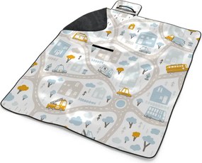 Sablio Plážová deka Cestičky s dopravou: 200x140 cm