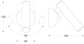 Zuma Line W0461-01A-STP7 - LED Nástenné bodové svietidlo LOYA LED/5W/230V čierna