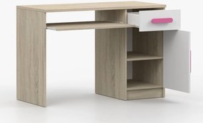 Písací stôl SCOUT - dub sonoma/biely (viac variant)