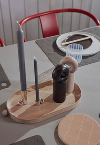 OYOY Drevený mlynček s keramickým strojčekom Hoop Mill Dark