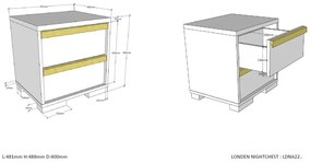 Biely detský nočný stolík London – Vipack