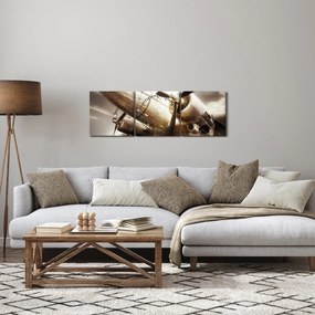 Obraz lietadla (s hodinami) (90x30 cm)