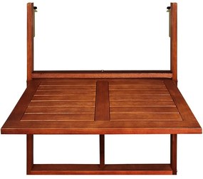 Casaria Závesný balkónový stolík HANS, 65x45x87cm, hnedá