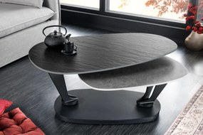 Konferenčný stolík MOVEMENT 95-160 cm keramický, čierno-sivý