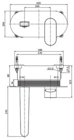 Cersanit S951-330-Umývadlová batéria na podomietkovú inštaláciu CREA lesk. chróm