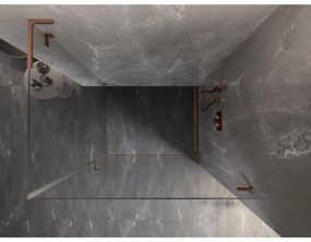 Mexen Lunar-B L pravý výklopný sprchový kút 95 x 70 cm, číre sklo, medená matná, 832L-095-070-65-00-P