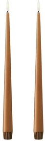 ester & erik LED sviečka Taper 30 cm / 23  Raw toffee – sada 2 ks