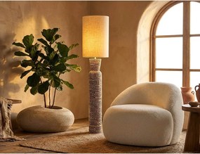 Čierna/krémovobiela stojacia lampa s textilným tienidlom (výška 145 cm) Nairobi – Mauro Ferretti