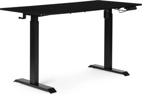 Elektrický nastaviteľný stôl 140 x 70 cm, nastaviteľná výška 76-121cm, čierny