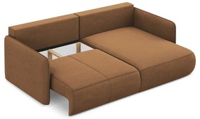 Oranžová rozkladacia/s úložným priestorom rohová pohovka (pravý roh) Nanea – Makamii