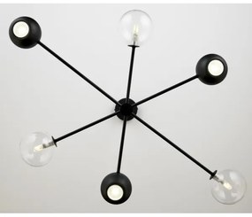 Jupiter 1995 - Luster na tyči MOKA 3xGU10/10W/230V + 3xG9/10W/230V čierna/číra