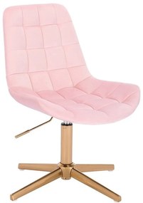 LuxuryForm DESIGN Stolička PARIS VELUR na zlatom kríži - svetloružová