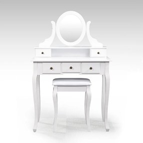 Retro stolička RONDA — masív borovica, biela