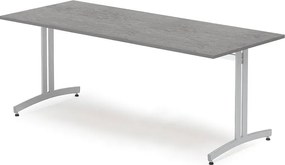 Jedálenský stôl, 1800x700 mm, tmavošedé linoleum, šedá