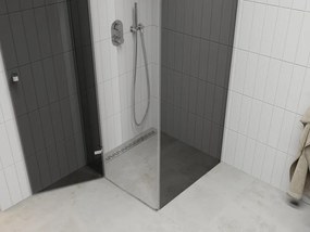 Mexen Roma, sprchovací kút 70 (dvere) x 70 (stena) cm, 6mm šedé sklo, chrómový profil, 854-070-070-01-40