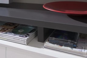 Obývacia stena Caracas kombi 333, grafit/biely lesk, s osvetlením