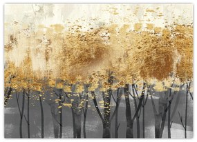 Obraz - Zlaté stromy (70x50 cm)