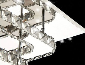 Toolight - LED krištáľová stropná lampa 8W štvorcová 30x30cm APP409-C, teplé svetlo 3000K, OSW-65007