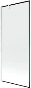 Mexen Next, vaňová zástena 1-krídlová 80 x 150 cm, fixné krídlo, 6 mm číre sklo s čiernym vzorom, biely profil, 895-080-000-00-0-20