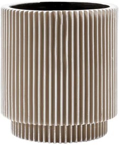 Kvetináč Capi Nature Vase Cylinder Groove II Ivory béžový 11x12 cm